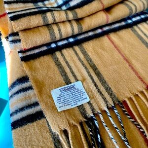 Plaid Scarf Wrap Tan Brown Cashmink DESIGNER INSPIRED Winter Luxury NEW WITH TAG